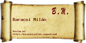 Baracsi Milán névjegykártya