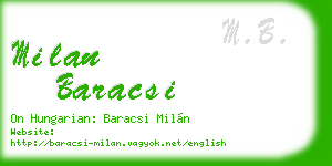 milan baracsi business card