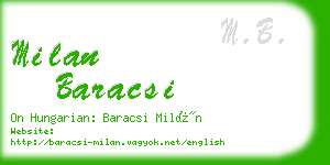 milan baracsi business card